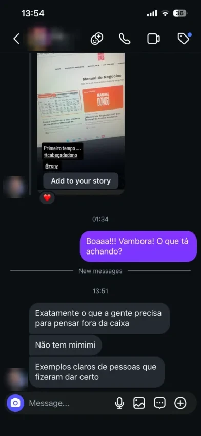 Print de conversa de quem assina o Manual de Donos (2 de 8)
